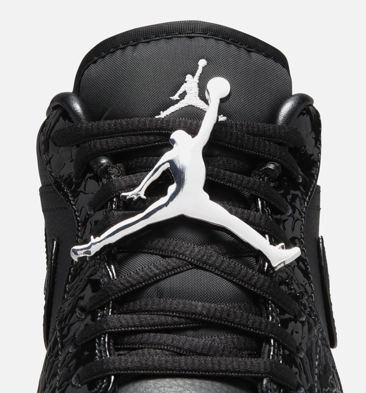 Air Jordan 1 Low "Patent Elephant" Women's Lifestyle Shoe - Black / White / Metallic Silver