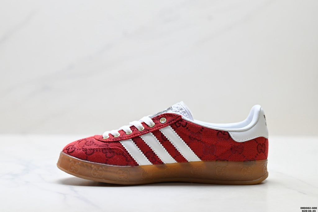 adidas x Gucci Gazelle Red GG Monogram Sneakers