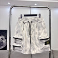 Stone Island Techwear Cargo Shorts with Double-Zip 3D Pockets and Compass Badge