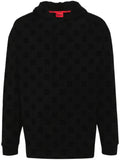 HUGO logo-jacquard long-sleeve hoodie