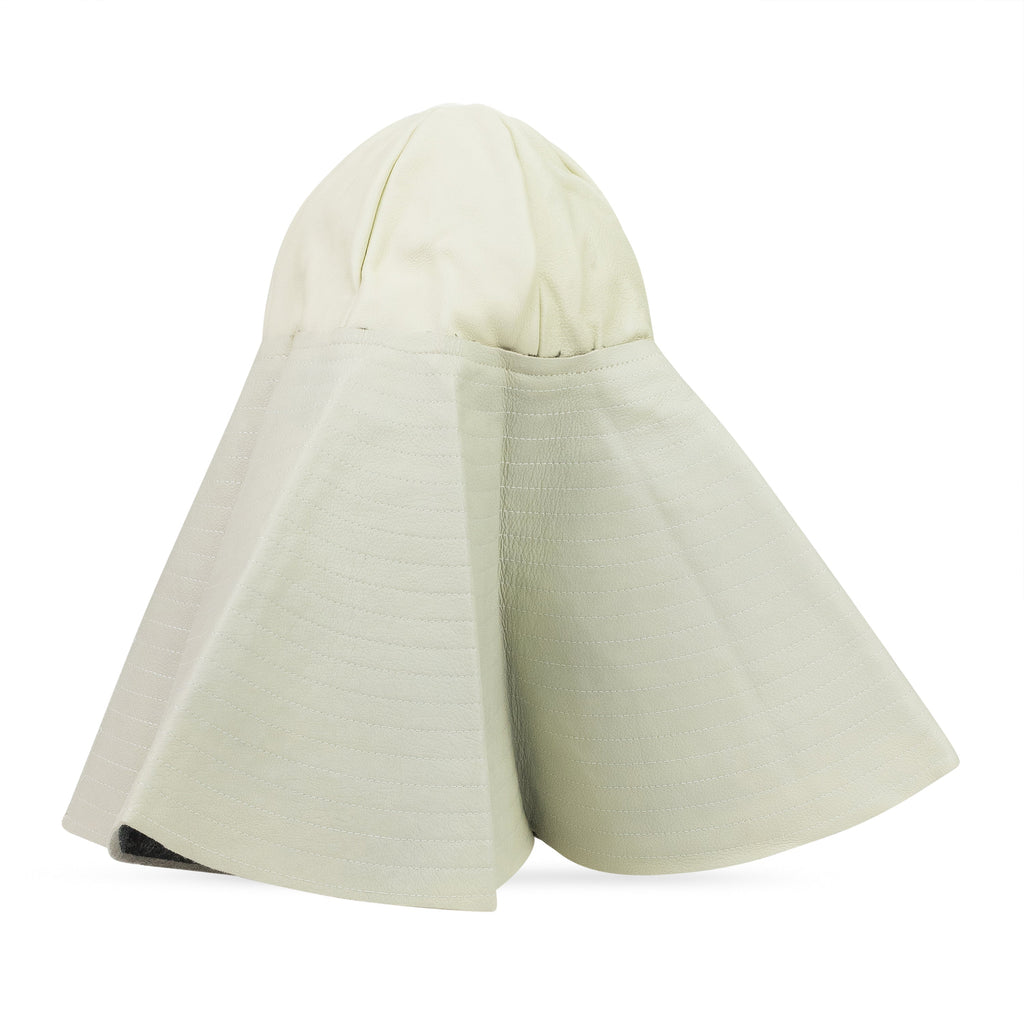 WHITE LEATHER SUNHAT BASEBALL CAP