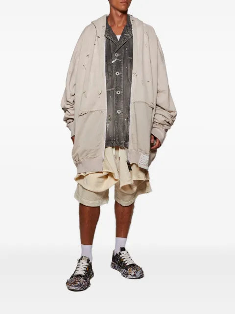 Maison MIHARA YASUHIRO distressed zip-up hoodie