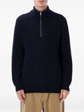 colorful standard half-zip ribbed sweater