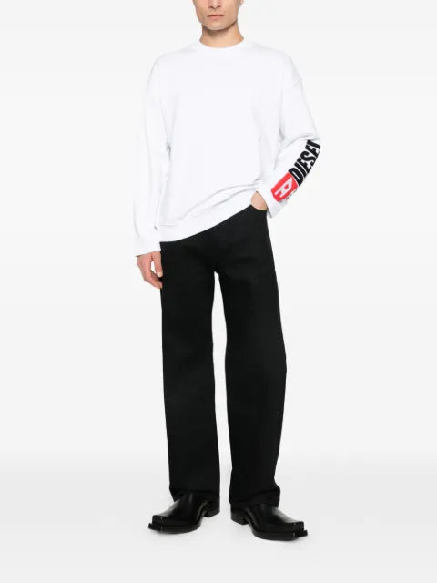 Diesel crewneck sweatshirt with logo patch embroidery