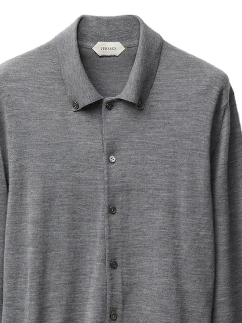 Versace embroidered wool knit cardigan