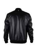Billionaire logo-patch leather jacket