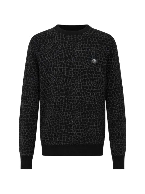 Philipp Plein wool cashmere round-neck pullover Cocco