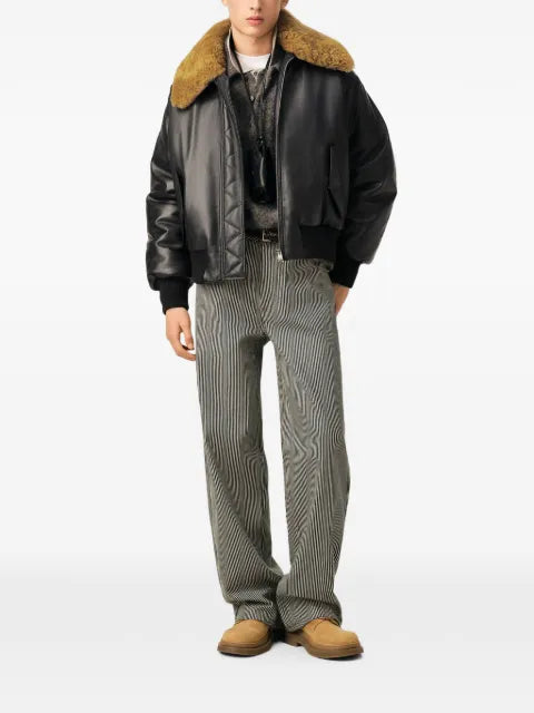 AMI Paris Lamb leather padded jacket