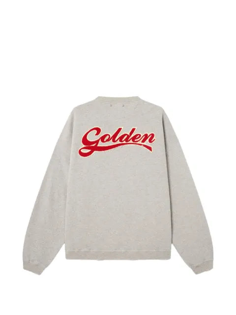 Golden Goose sweatshirt in gray melange cotton with logo
