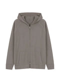 Boggi Milano knitted sweatshirt full-zip hoodie in superfine merino