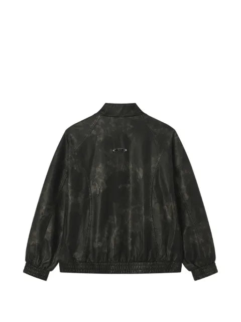FIVE CM faded-effect zip-up jacket