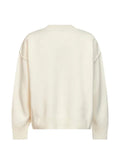 AMI Paris natural crewneck sweater in felted merino wool knit with Ami de Coeur