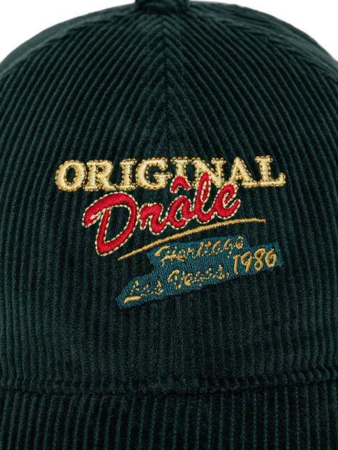 Drôle De Monsieur embroidered corduroy baseball cap