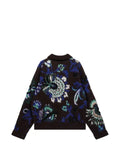 sacai floral-jacquard knit cardigan