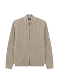 Boggi Milano roll-neck jumper full-zip cashmere-wool plated