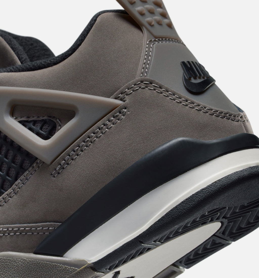 Air Jordan 4 Retro Cave Stone and Black Preschool Sneakers