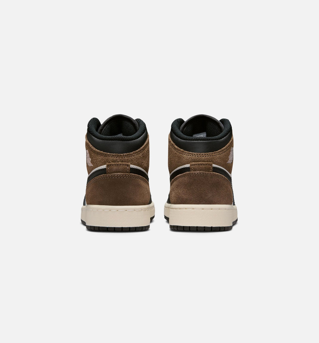 Air Jordan 1 Mid Kids' Shoes - Black/Phantom/Palomino/University Red