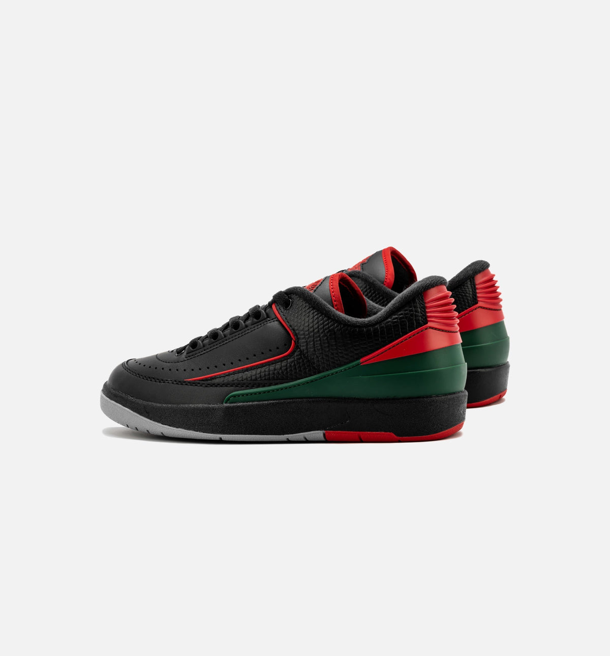 Air Jordan 2 Retro Low Christmas – Grade School Lifestyle Shoe in Black/Fire Red/Cement Grey
