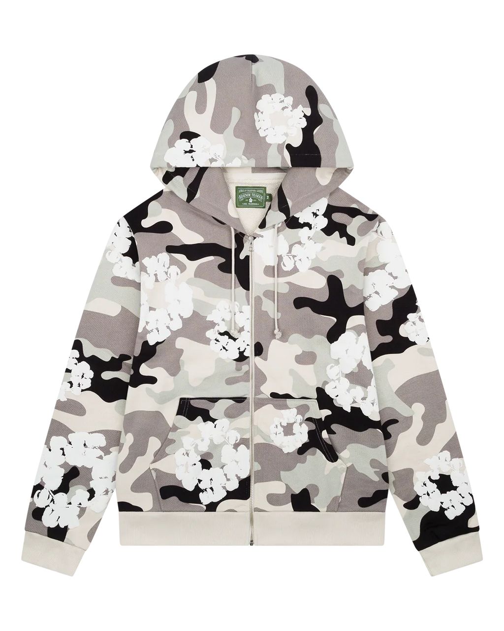 Denim Tears The Cotton Wreath Zip Sweatshirt White Camo