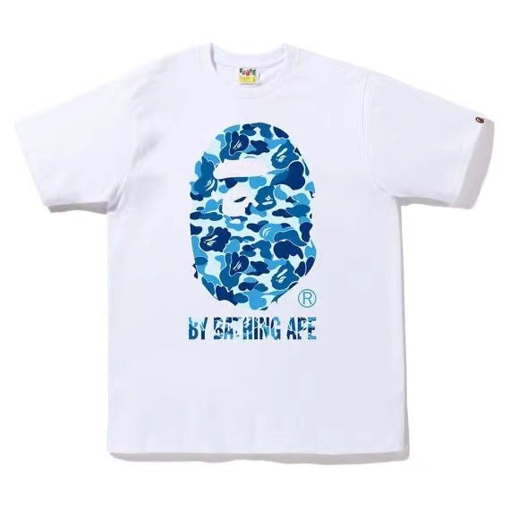 BAPE Classic Camo Ape Head Letter Print Loose Unisex Casual T-Shirt