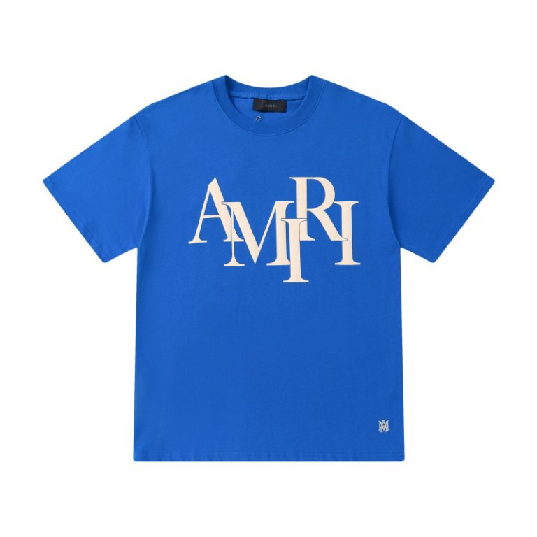 Amiri Velvet Foam Letter Graphic Crew Neck Short Sleeve T Shirt