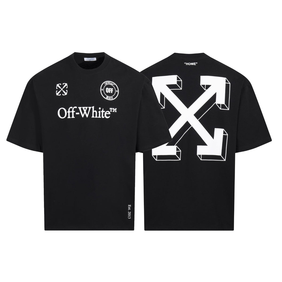 Off White Arrow Print Crew Neck Short Sleeve T Shirt Unisex