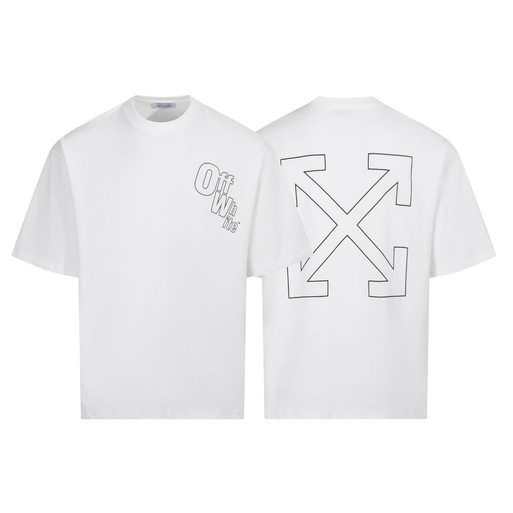 Off White Arrow Print Crew Neck Short Sleeve T Shirt Unisex