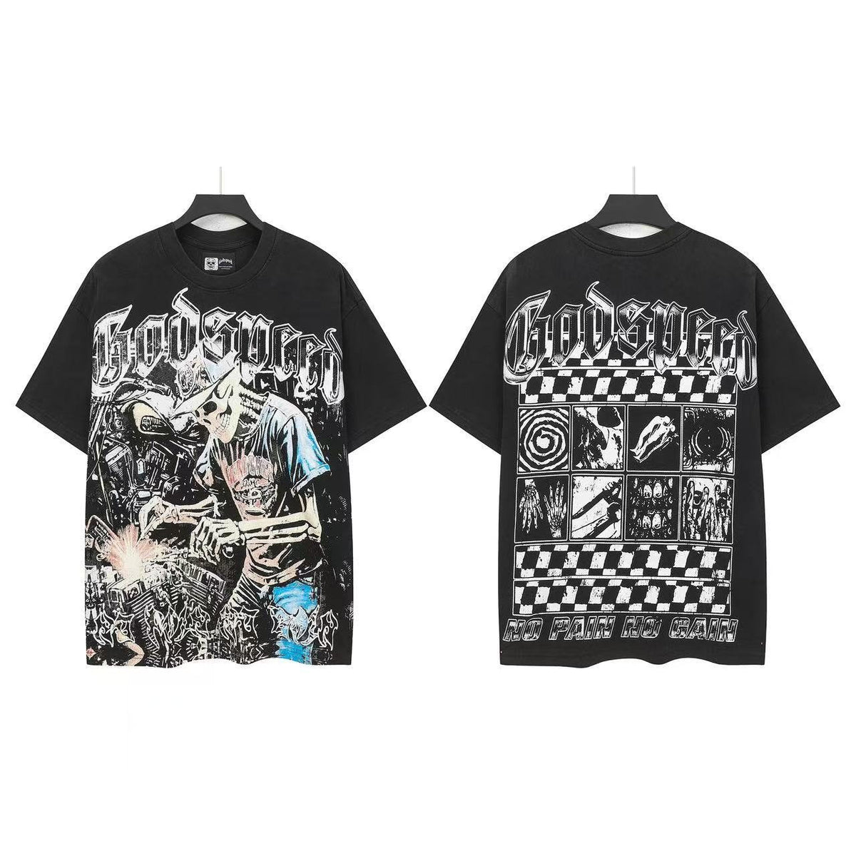 Godspeed Checker Panel Graphic T-Shirt