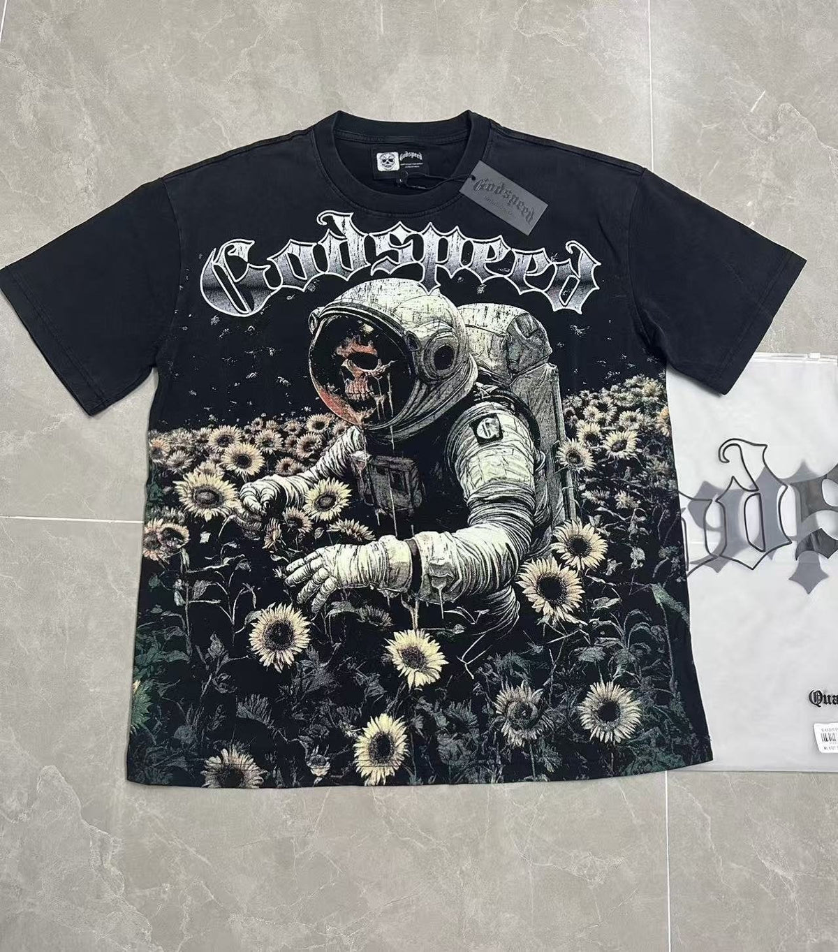 Godspeed Astronaut Sunflower Graphic T-Shirt