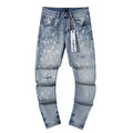 Purple Brand Light Blue Paint-Splatter Distressed Jeans