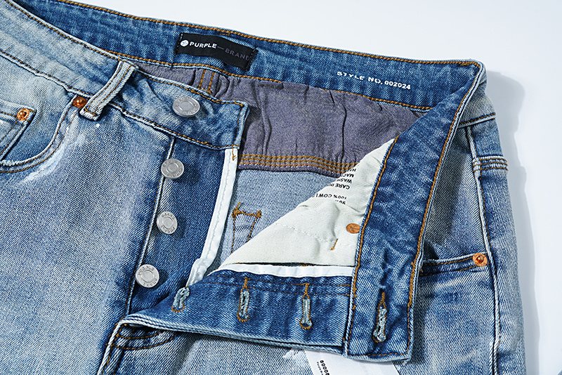Purple Brand Light Blue Paint-Splatter Distressed Jeans