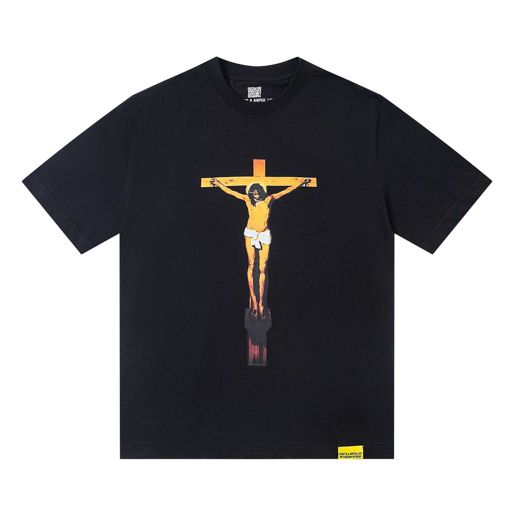 THAT'S A AWFUL LOT OF COUGH SYRUP Free Jeff Crucifix Graphic T-Shirt