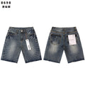 PURPLE Rhinestone Washed Denim Shorts
