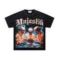 MAJESTIK Washed Black Rhinestone Graphic T-Shirt