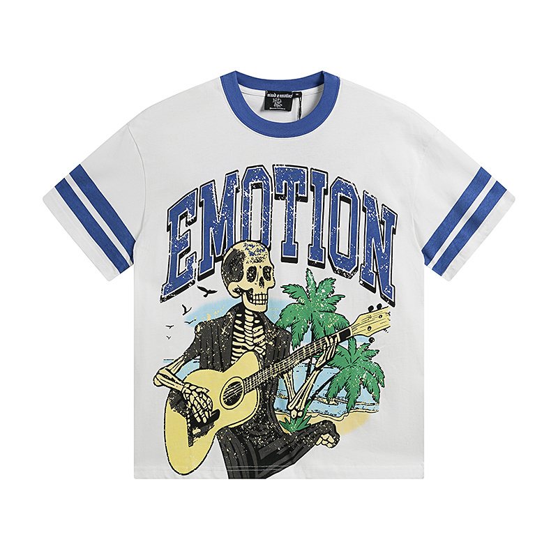 MIXED EMOTION Skeleton Guitar Graphic T-Shirt