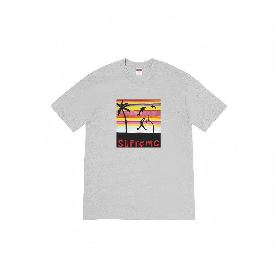 Supreme Spiral Sunset Palm Graphic T-Shirt