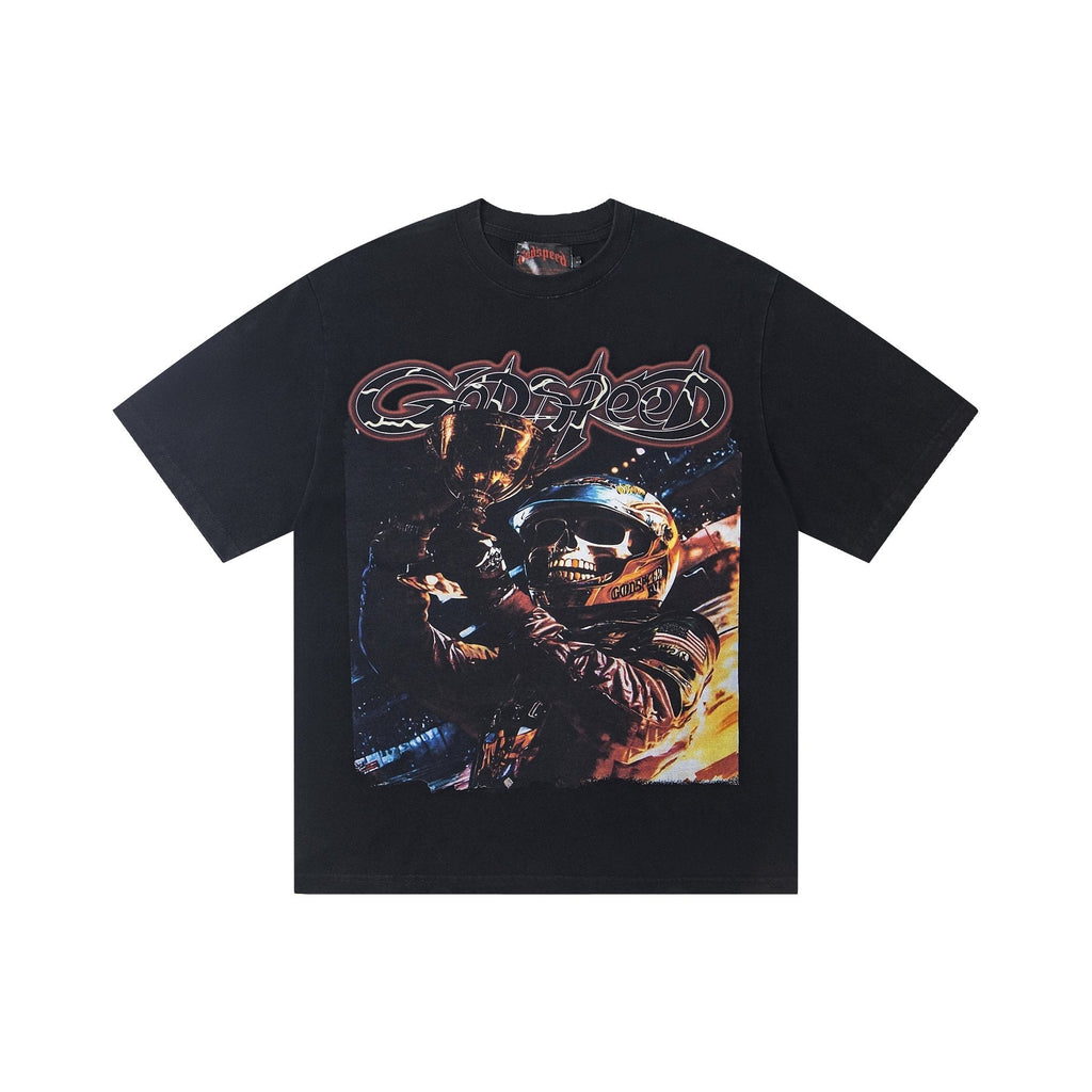 Godspeed Out of Many, One Skull Graphic T-Shirt