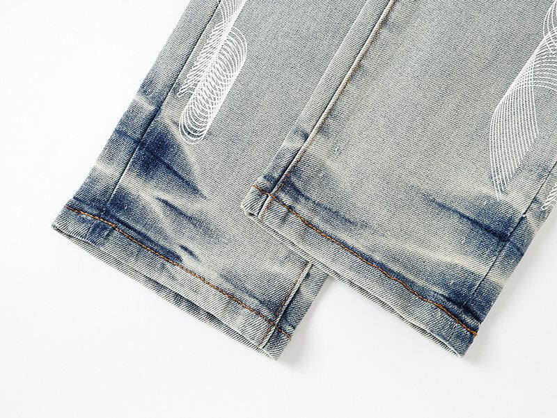 Purple Brand Light Blue Side Graphic Jeans