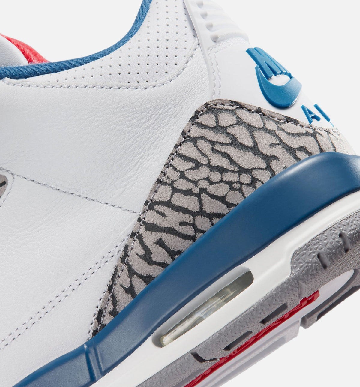 Air Jordan 3 Retro OG True Blue Grade School Sneakers - White / Fire Red / True Blue