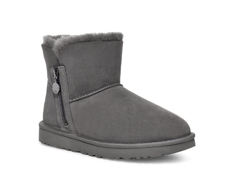 Grey Side Zip Ankle Boots — New Arrival | In Stock