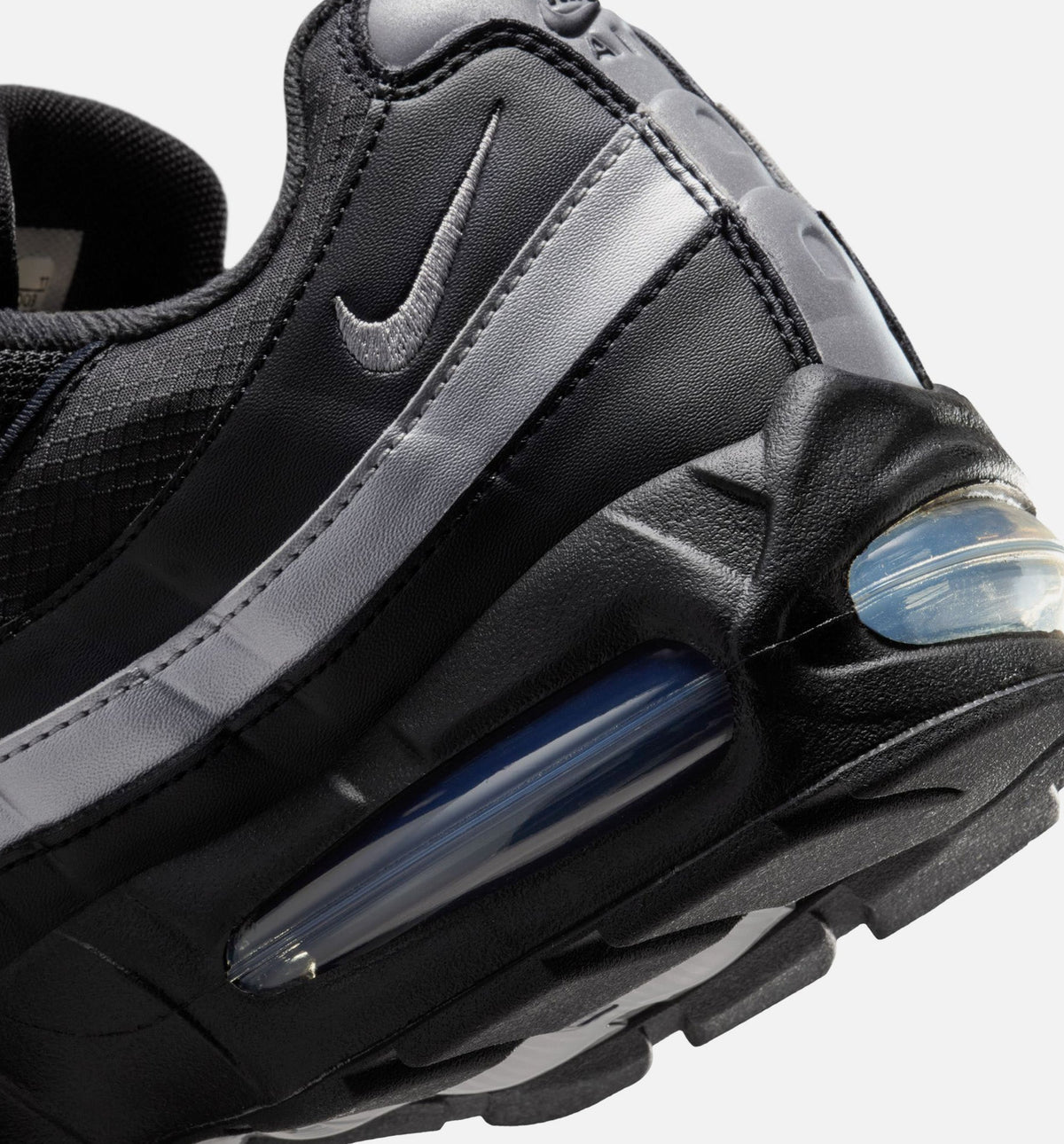 Air Max 95 Big Bubble OG Reflective Accents Men's Sneakers - Black/Black/White/Metallic Silver