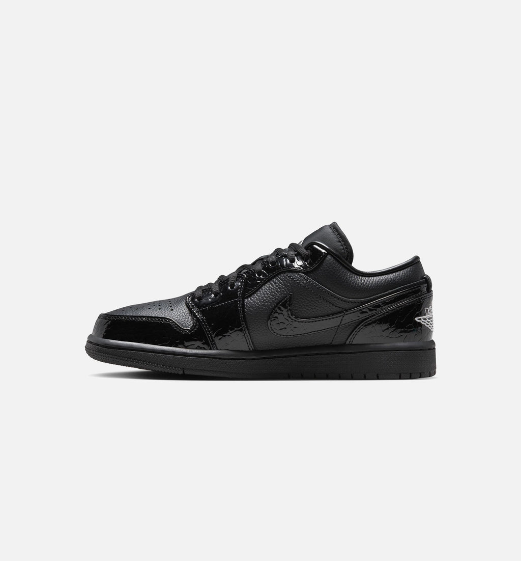 Air Jordan 1 Low "Patent Elephant" Women's Lifestyle Shoe - Black / White / Metallic Silver