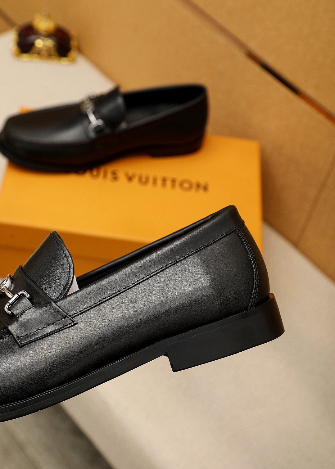 Louis Vuitton Black Hardware Loafers - Black Leather Upper