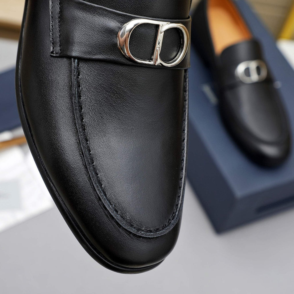 Dior Black Buckle Loafers