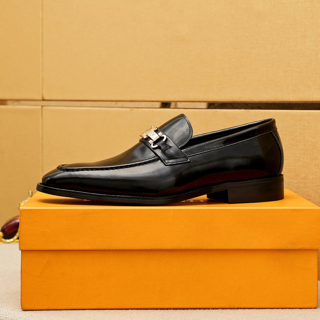 Louis Vuitton Black Buckle Loafers - Silver-Tone Hardware
