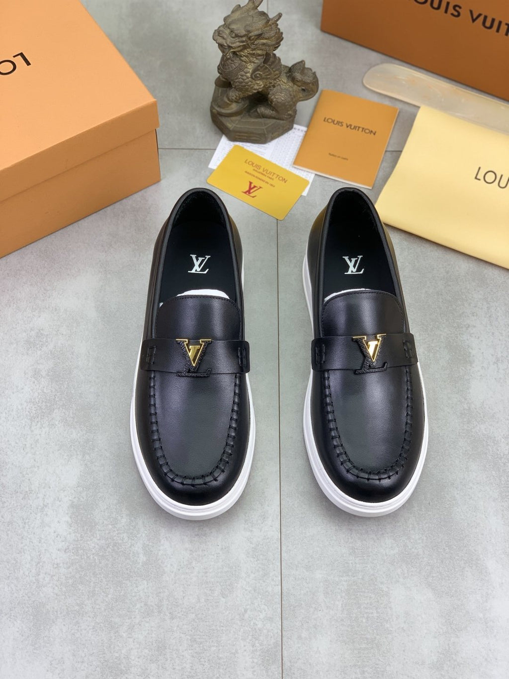 Louis Vuitton Metal Emblem Slip-On Loafers
