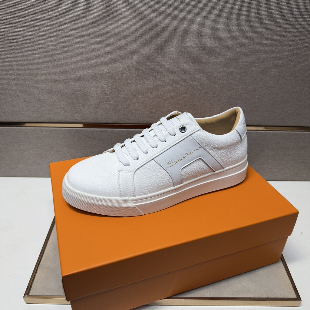 Santoni Textured Low-Top Sneakers