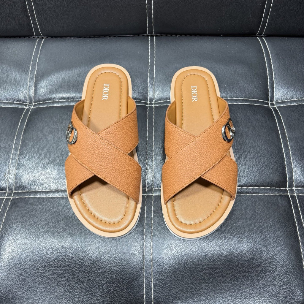 Dior Cross-Strap Slide Sandals