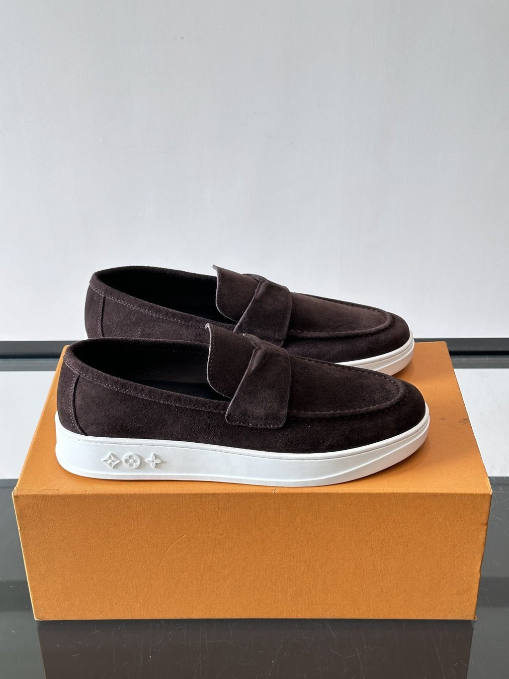 Louis Vuitton Navy Blue Suede Loafers