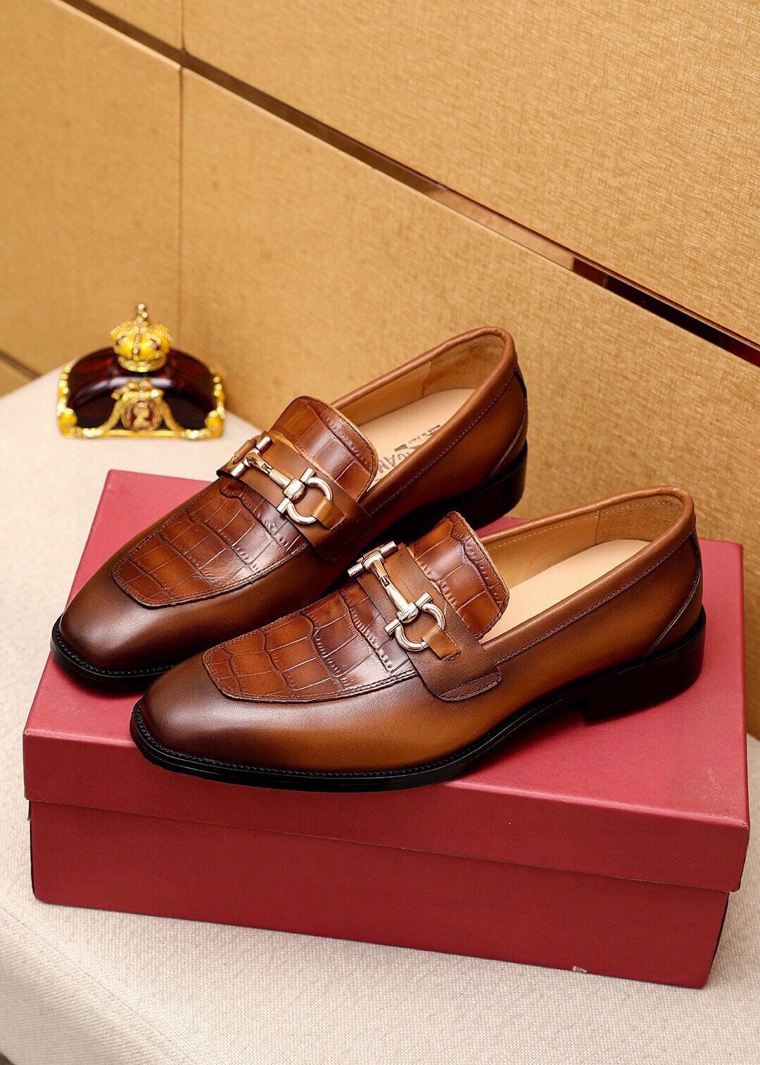 Ferragamo Embossed Bit Loafers